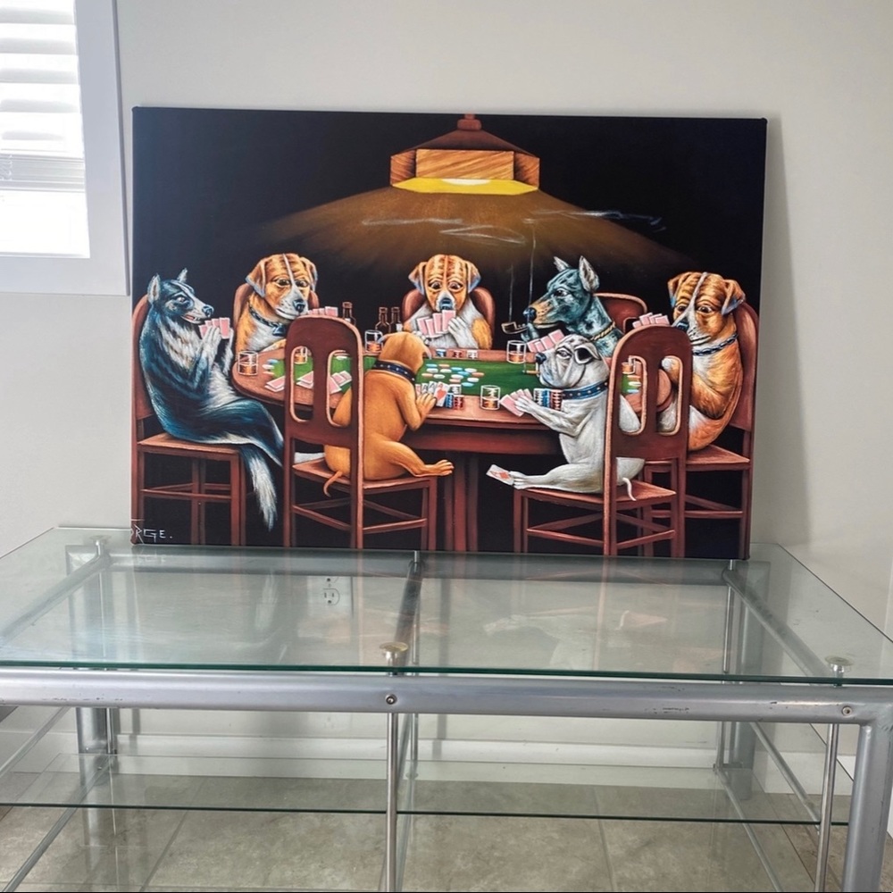 Picture Poker Dogs 37” x 26” (3ft by 2.1ft) NEW! Made in Canada